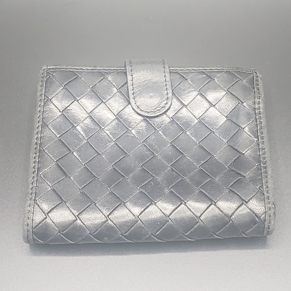 Vintage Bottega Veneta Black Leather Wallet